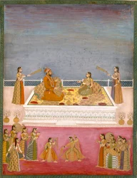 Der junge Mogulkaiser Muhammad Shah bei einer Nautch-Aufführung (1719-48), um 1725